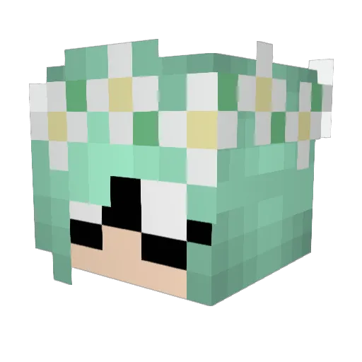 alienactic Minecraft avatar head, 3D render