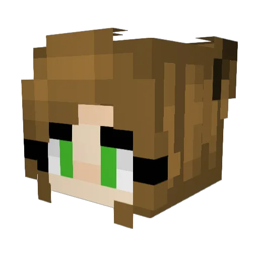 alienchicken_001 Minecraft avatar head, 3D render
