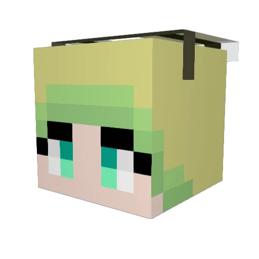 alienfantom Minecraft avatar head, 3D render