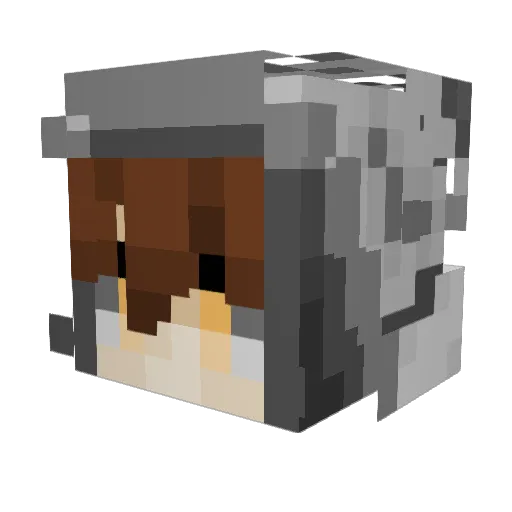 alienzxTV Minecraft avatar head, 3D render
