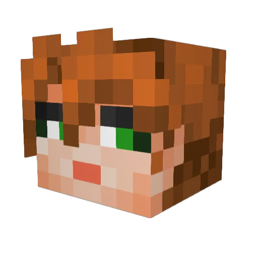 alietzau Minecraft avatar head, 3D render