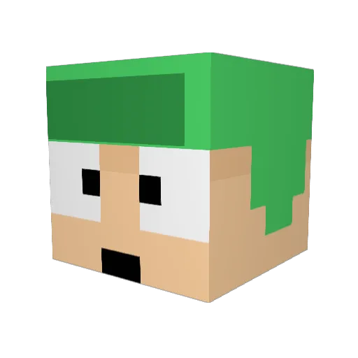 alignedguide Minecraft avatar head, 3D render