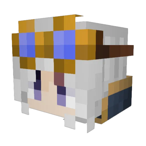 aliineko Minecraft avatar head, 3D render