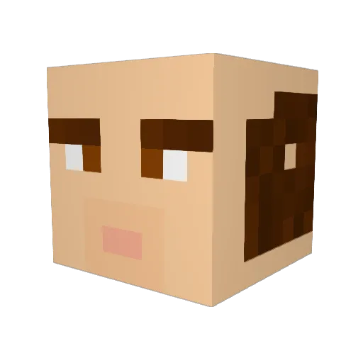 alimosh Minecraft avatar head, 3D render