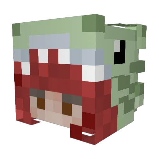 alinaam Minecraft avatar head, 3D render