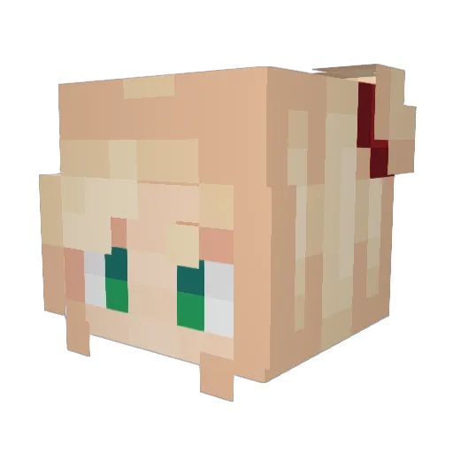 alisolqu Minecraft avatar head, 3D render