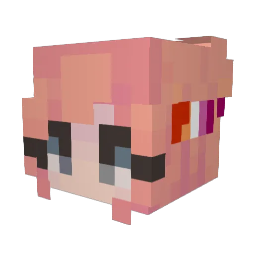 alittlemoretime Minecraft avatar head, 3D render