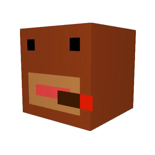 aliyster Minecraft avatar head, 3D render