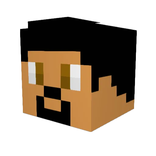 aljamed Minecraft avatar head, 3D render