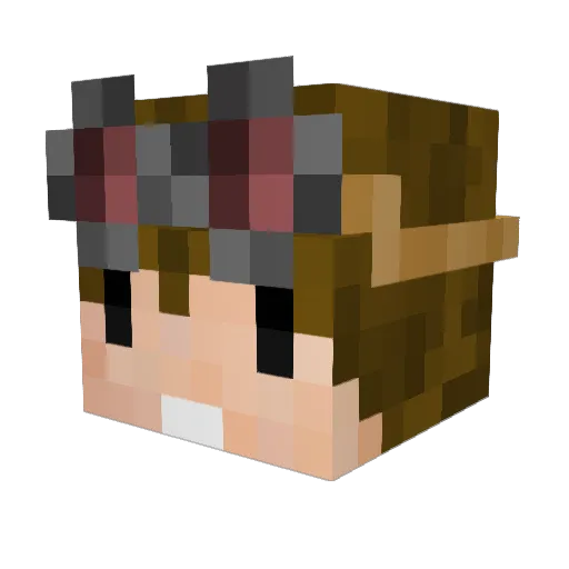 alkaxDxD Minecraft avatar head, 3D render