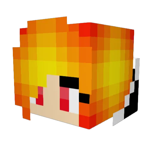 allieSUPER Minecraft avatar head, 3D render