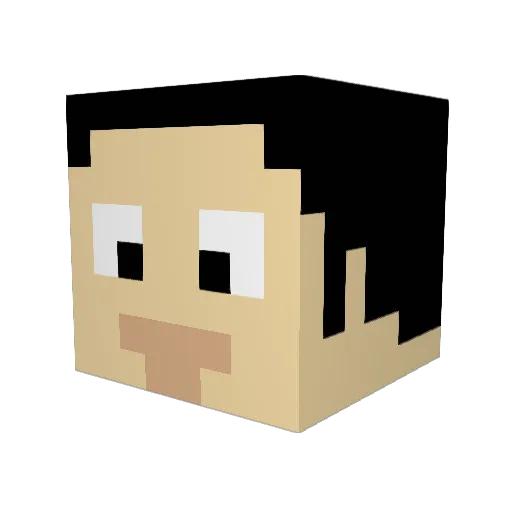 alllessos Minecraft avatar head, 3D render
