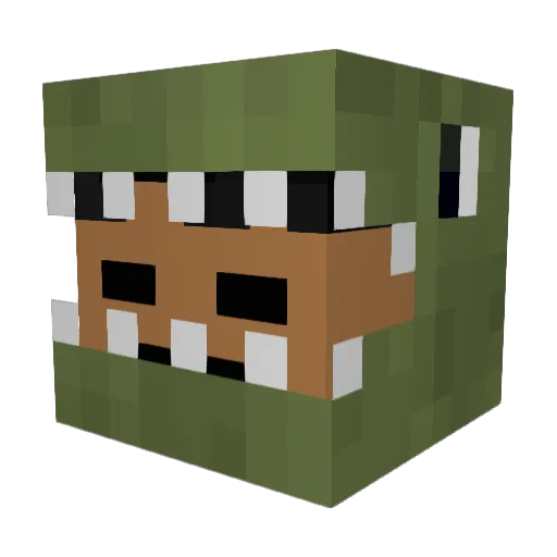allups Minecraft avatar head, 3D render