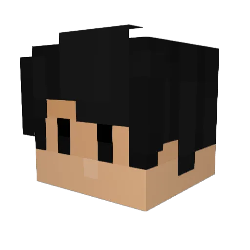 almendro Minecraft avatar head, 3D render