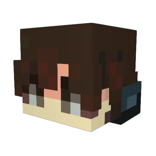 almixo Minecraft avatar head, 3D render