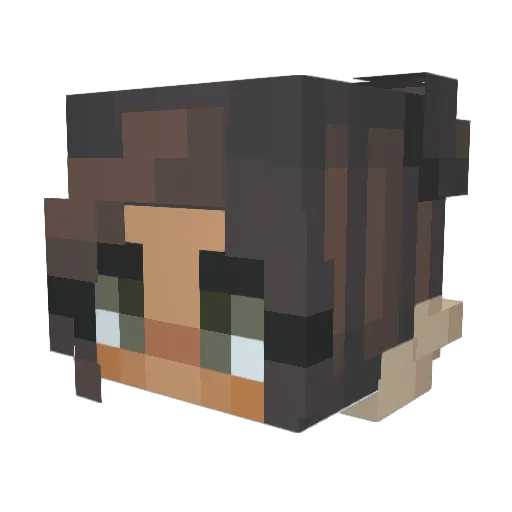 almondlatte Minecraft avatar head, 3D render