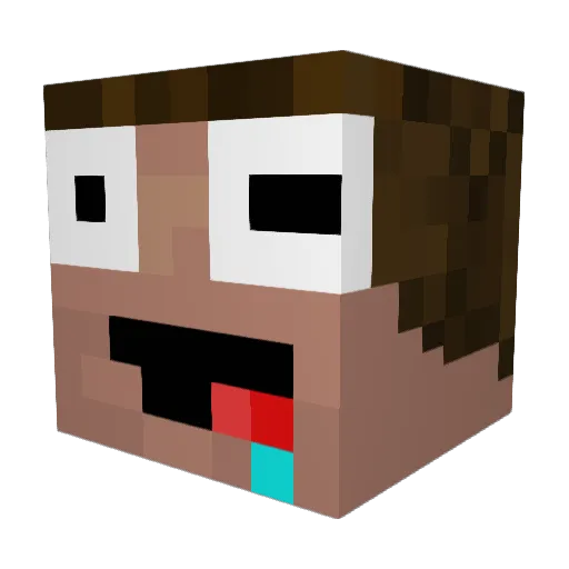 alogm Minecraft avatar head, 3D render