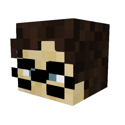 alogs Minecraft avatar head, 3D render