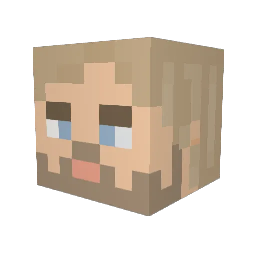 alolpwnd Minecraft avatar head, 3D render