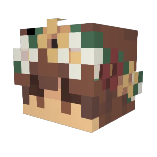 along521 Minecraft avatar head, 3D render