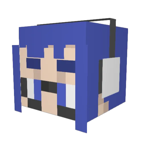 alphabet_h Minecraft avatar head, 3D render