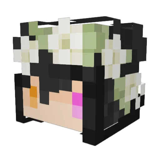 alphabetagama Minecraft avatar head, 3D render