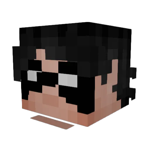 alphacactus Minecraft avatar head, 3D render