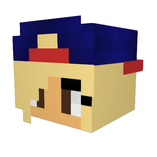 alphachacha Minecraft avatar head, 3D render