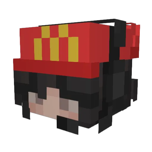 alphagirlie Minecraft avatar head, 3D render