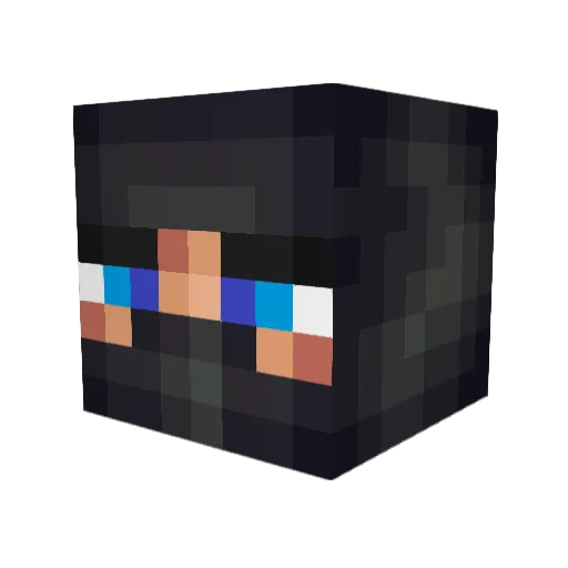 alphatito Minecraft avatar head, 3D render