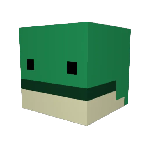 alphavolpe Minecraft avatar head, 3D render