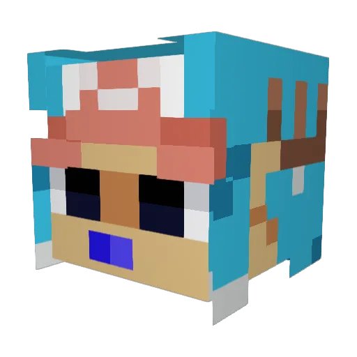 alpitufo Minecraft avatar head, 3D render