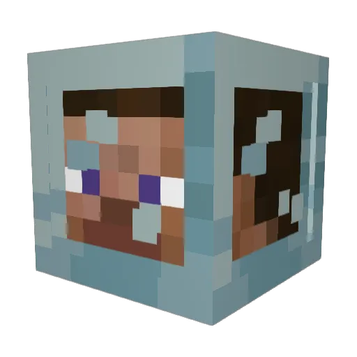 alreadyexisting Minecraft avatar head, 3D render