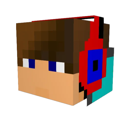 als123 Minecraft avatar head, 3D render