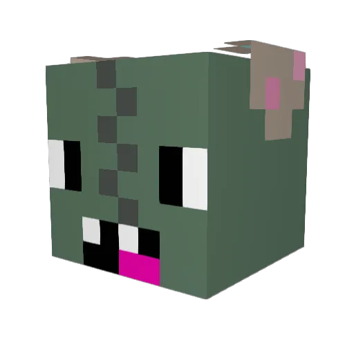 also_alex Minecraft avatar head, 3D render