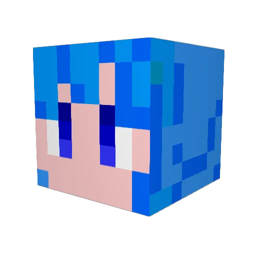 altual Minecraft avatar head, 3D render
