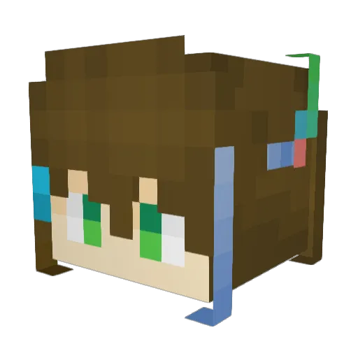 aluM_8bit Minecraft avatar head, 3D render