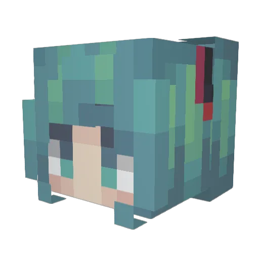 alubble Minecraft avatar head, 3D render