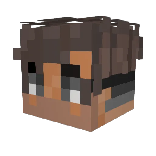 alvaroo_01_ Minecraft avatar head, 3D render