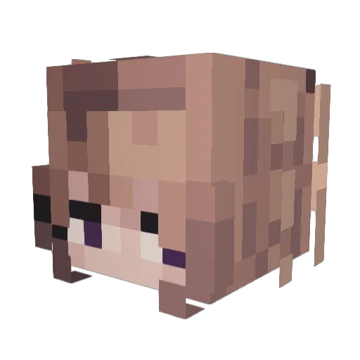 alvaya Minecraft avatar head, 3D render