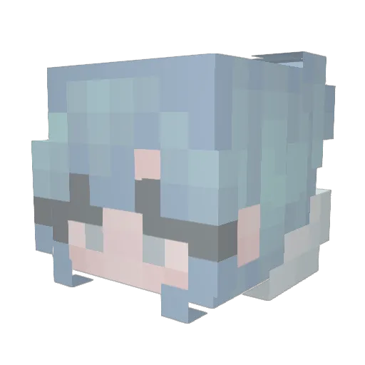 alvenia Minecraft avatar head, 3D render