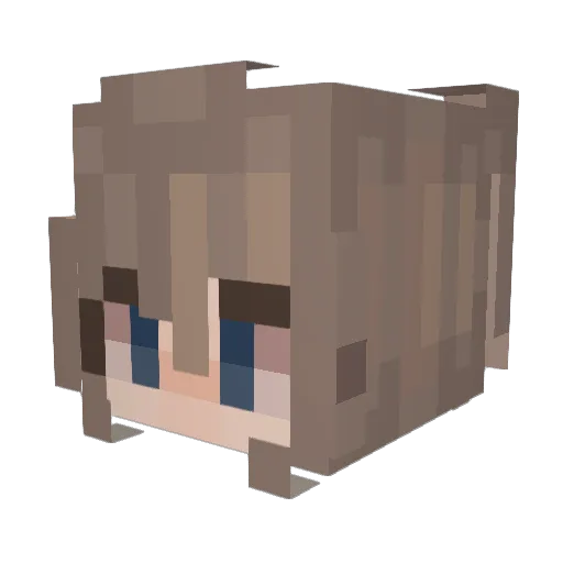 alwaysbIue Minecraft avatar head, 3D render