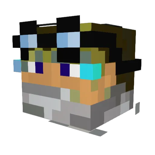 alwetergamer Minecraft avatar head, 3D render