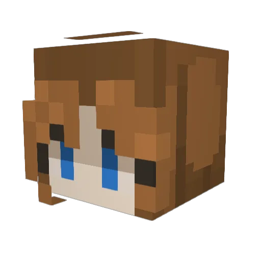alxcyawight Minecraft avatar head, 3D render