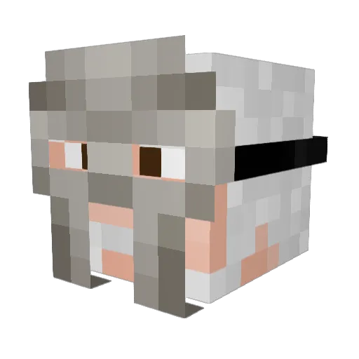amGlitched Minecraft avatar head, 3D render