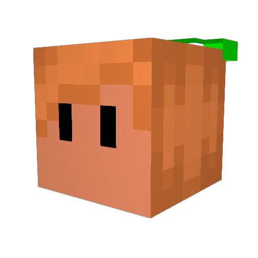 am_apple Minecraft avatar head, 3D render