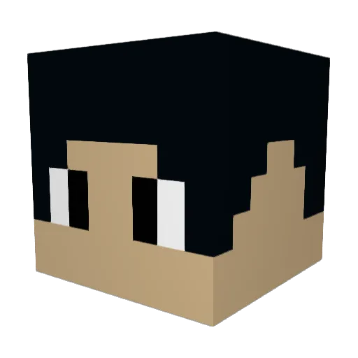 amachiya Minecraft avatar head, 3D render