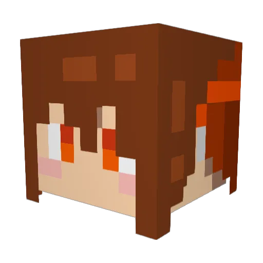 amagoe Minecraft avatar head, 3D render