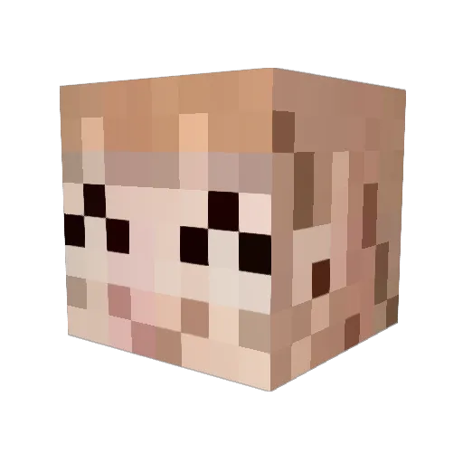 amaimai Minecraft avatar head, 3D render