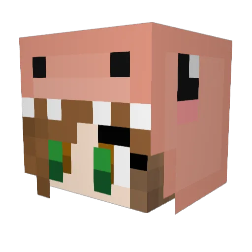 amajess Minecraft avatar head, 3D render